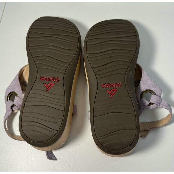 Vionic Anitra Women’s Platform Wedge Thong Sandals Lavender Suede Size 10 Wide - Picture 8 of 8
